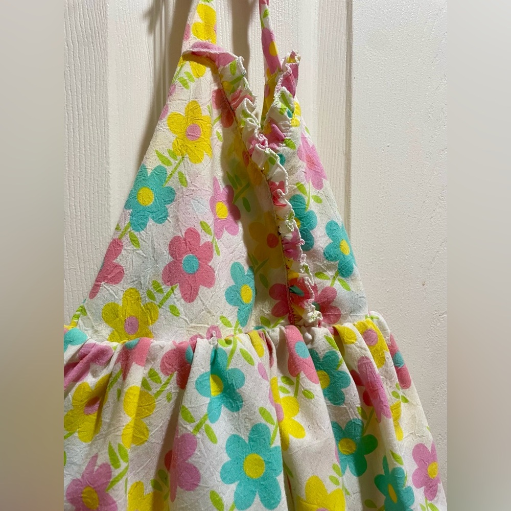 Floral Tiered Ruffle Halter Spring Dress - Picture 2 of 3